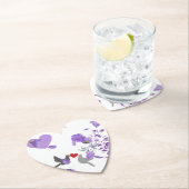 Romantische hartvormige bruiloft Onderzetter met P (Insitu)