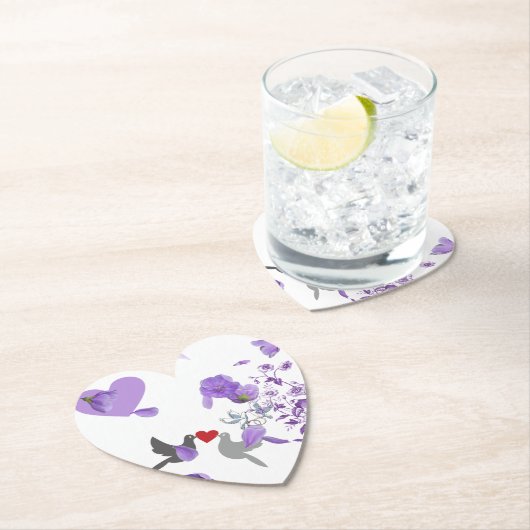 Romantische hartvormige bruiloft Onderzetter met P (Insitu)