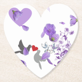 Romantische hartvormige bruiloft Onderzetter met P