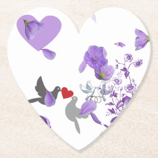 Romantische hartvormige bruiloft Onderzetter met P