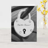 Romantische hartvormige liefdesslot foto wenskaart kaart (Gele Bloem)