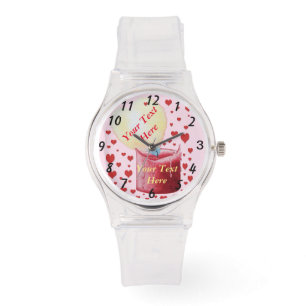 romantische hartvormige vlam rode kaars horloge
