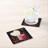 Romantische hartvormige vlam voor bruiloften kartonnen onderzetters (Insitu)