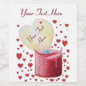 Romantische hartvormige vlam voor bruiloften wijn etiket (Enkel label)