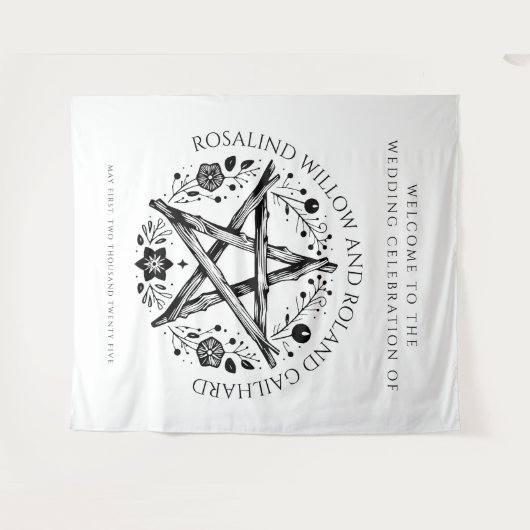 Romantische heidense wicca bruiloft wandkleed (Voorkant (horizontaal))