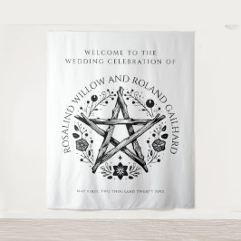 Romantische heidense wicca bruiloft wandkleed