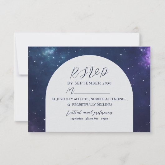 Romantische Hemelbruiloft RSVP Kaart (Voorkant)