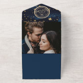 Romantische hemelse bruiloft all in one uitnodiging (Buitenkant)