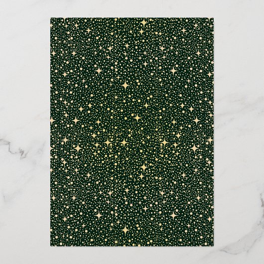 Romantische Hemelse Huwelijk Smaragdgroen & Goud Folie Uitnodiging (Achterkant)