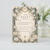 Romantische Hemelse Tuin Bruiloft RSVP Kaartje (Staand voorkant)