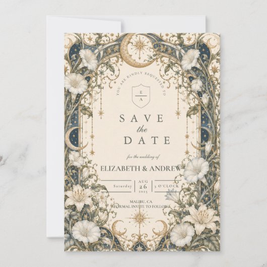 Romantische Hemelse Tuin Bruiloft Save The Date (Voorkant)