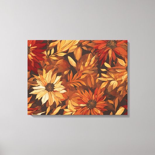 Romantische Herfst Bloemen Canvas Afdruk (Voorkant)