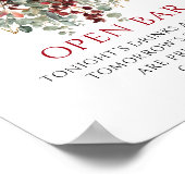 Romantische herfst bordeauxrode bloemen open bar b poster (Hoek)