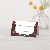 Romantische Herfst buiten bruiloft mooie rode roze Plaatskaartje (Voorkant)