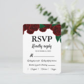 Romantische Herfst buiten bruiloft mooie rode roze RSVP Kaartje (Staand voorkant)