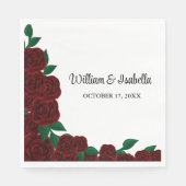 Romantische Herfst buiten bruiloft mooie rode roze Servet (Voorkant)