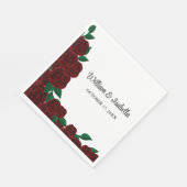 Romantische Herfst buiten bruiloft mooie rode roze Servet (Hoek)