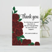 Romantische Herfst buiten bruiloft prachtige rode  Bedankkaart (Staand voorkant)