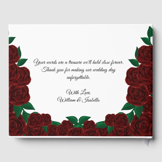 Romantische Herfst buiten bruiloft prachtige rode  Gastenboek (Achterkant)