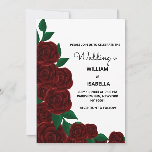 Romantische Herfst buiten bruiloft prachtige rode  Kaart (Voorkant)