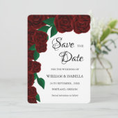 Romantische Herfst buiten bruiloft prachtige rode  Save The Date (Staand voorkant)