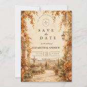 Romantische herfst buitenhuwelijk save the date (Voorkant)