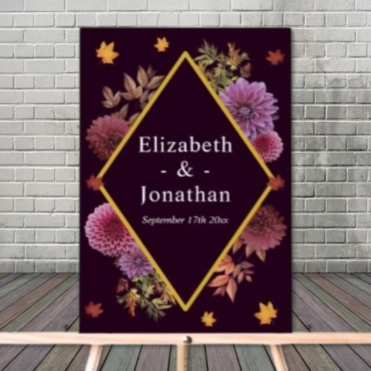 Romantische herfst Dahlia bruiloft Acryl Bord