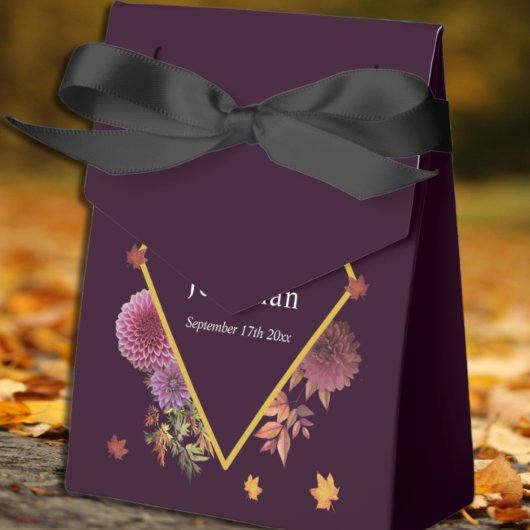 Romantische herfst Dahlia bruiloft Bedankdoosjes