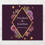 Romantische herfst Dahlia bruiloft Bier Etiket (Enkel label)