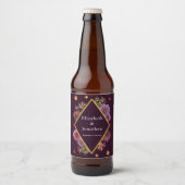 Romantische herfst Dahlia bruiloft Bier Etiket (Voorkant)