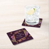 Romantische herfst Dahlia bruiloft Kartonnen Onderzetters (Insitu)