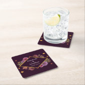 Romantische herfst Dahlia bruiloft Kartonnen Onderzetters (Insitu)