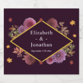 Romantische herfst dahlia bruiloft likeurfles etiket (Enkel label)