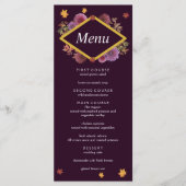 Romantische herfst Dahlia bruiloft Menu (Voorkant)