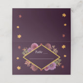 Romantische herfst Dahlia bruiloft Plaatskaartje (Buitenkant ongevouwen)