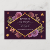 Romantische herfst Dahlia bruiloft receptie Informatiekaartje (Voorkant)
