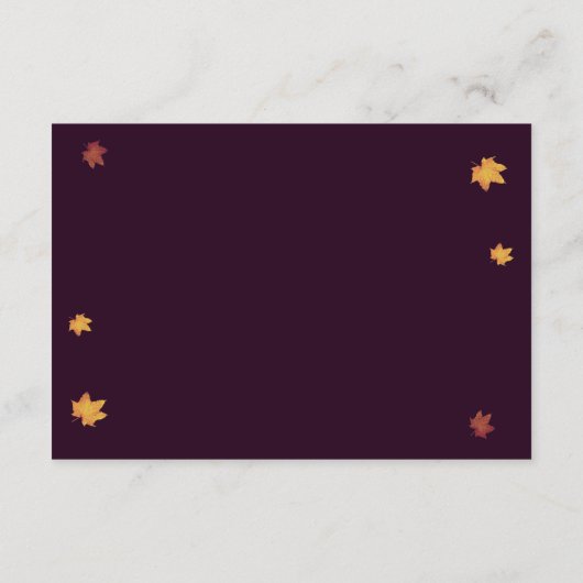 Romantische herfst Dahlia bruiloft receptie Informatiekaartje (Achterkant)