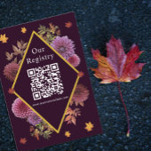 Romantische herfst Dahlia bruiloft register Informatiekaartje