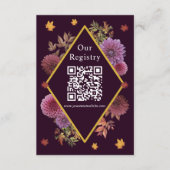 Romantische herfst Dahlia bruiloft register Informatiekaartje (Voorkant)