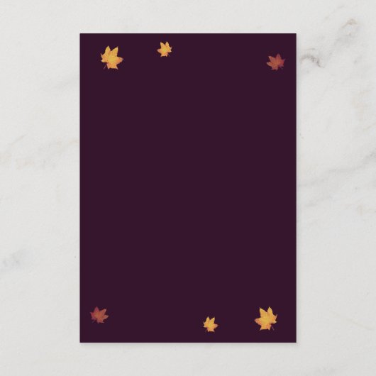 Romantische herfst Dahlia bruiloft register Informatiekaartje (Achterkant)