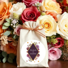 Romantische herfst Dahlia bruiloft Ronde Sticker