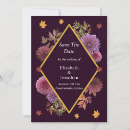 Romantische herfst Dahlia bruiloft Save The Date