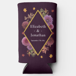 Romantische herfst Dahlia bruiloft Seltzer Blikjeskoeler