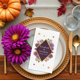 Romantische herfst dahlia bruiloft servet