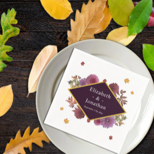 Romantische herfst Dahlia bruiloft Servet