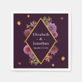 Romantische herfst Dahlia bruiloft Servet (Voorkant)