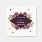 Romantische herfst Dahlia bruiloft Servet (Voorkant)