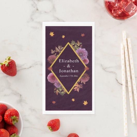 Romantische herfst Dahlia bruiloft Servet (Insitu)