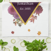 Romantische herfst Dahlia Theedoek (Gevouwen)