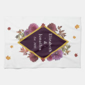 Romantische herfst Dahlia Theedoek (Horizontaal)